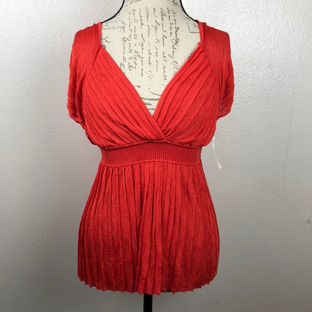Longchamp Orange Blouse Sz-L